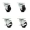 Service Caster 3.5 Inch Phenolic Wheel Swivel Top Plate Caster Set with 2 Brakes SCC-20S3514-PHS-2-TLB-2 - alternate 1